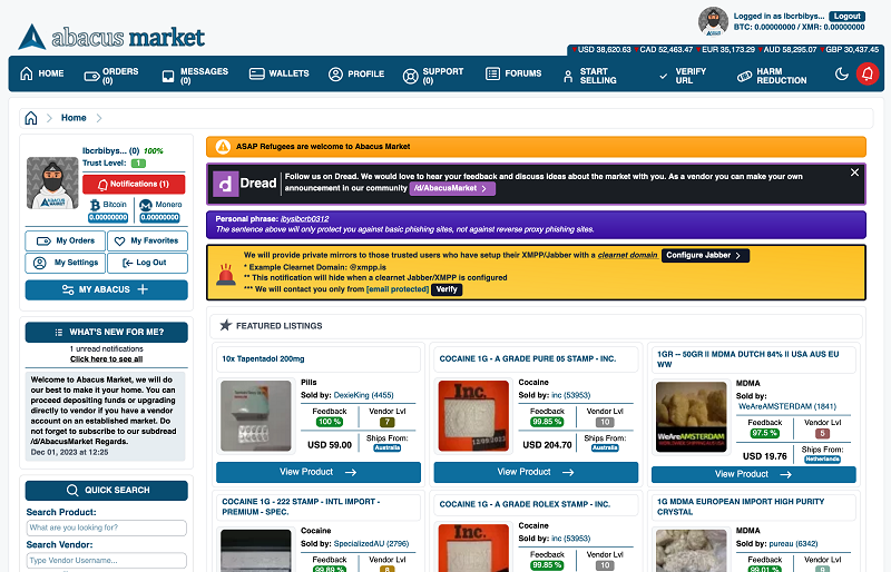 Dark web marketplace evolution